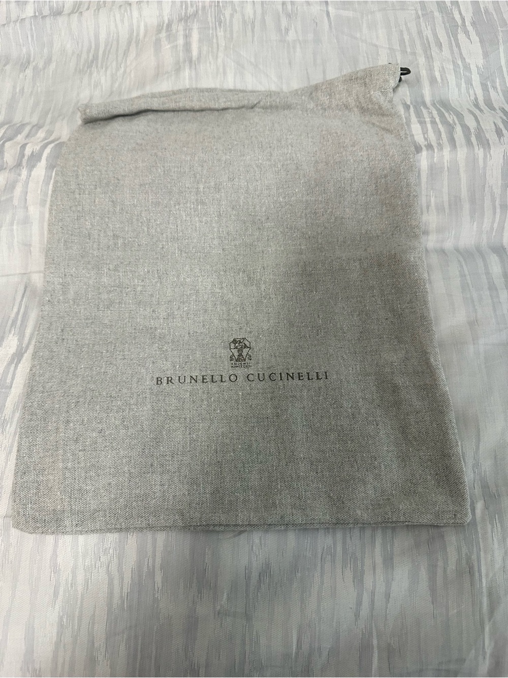 Brunello Cucinelli Gray Logo Drawstring Dust Bag